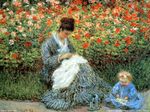 Camille Monet and a Child in the Artist’s Garden in Argenteuil